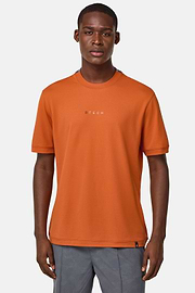S.Cafè® High-Performance Piqué T-Shirt, Orange, hi-res