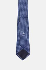 Stirrup Pattern Silk Tie, Navy - Green, hi-res