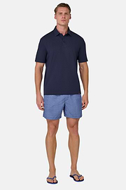 Polo Shirt In Stretch Supima Cotton, Navy blue, hi-res
