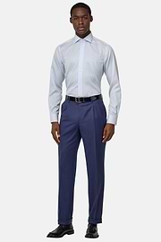 Striped Cotton Shirt Slim Fit, Light Blue, hi-res
