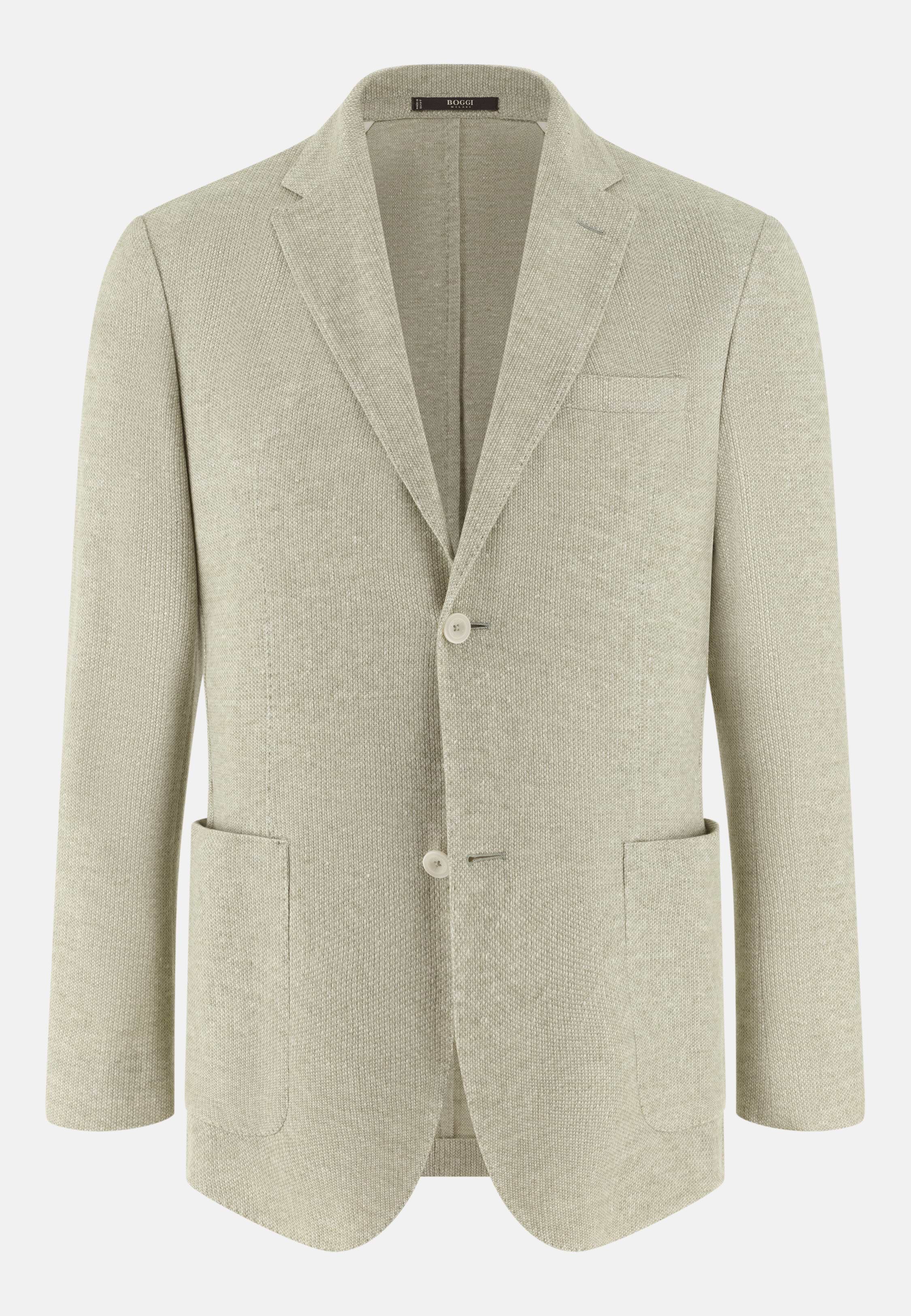 Men's B Jersey Micro Textured Jacket in a Linen and Cotton Blend
