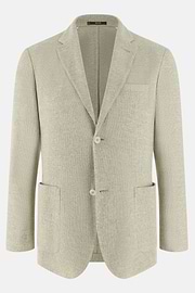 Giacca Micro Struttura In Misto Lino E Cotone B Jersey, Verde Chiaro, thumb, 5