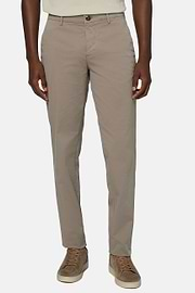 Pantalon En Coton Extensible, Taupe, hi-res