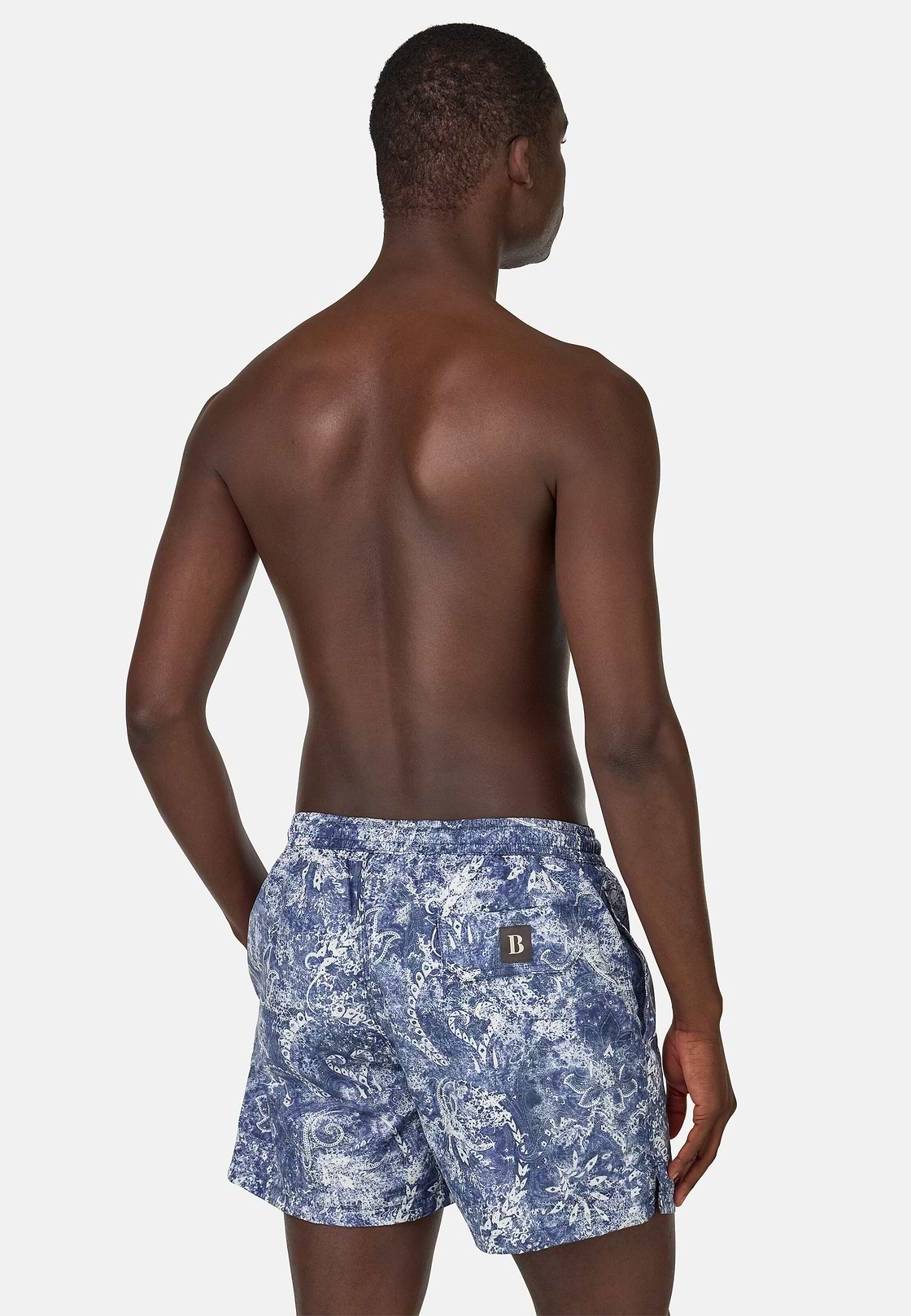 Paisley Print Swimsuit, Blue, hi-res