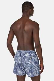 Paisley Print Swimsuit, Blue, hi-res