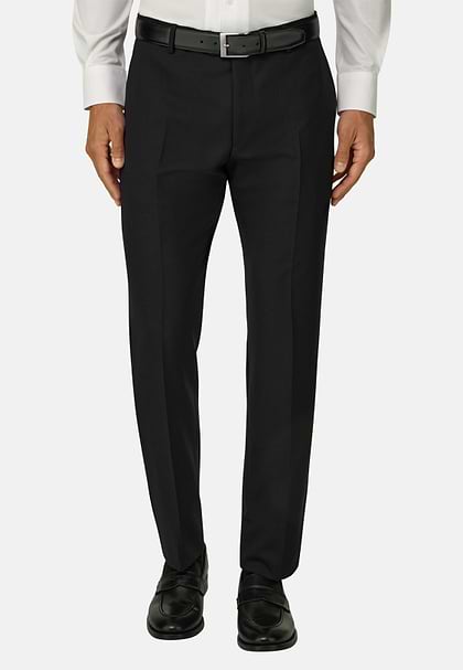 Travel wool trousers, Black, hi-res