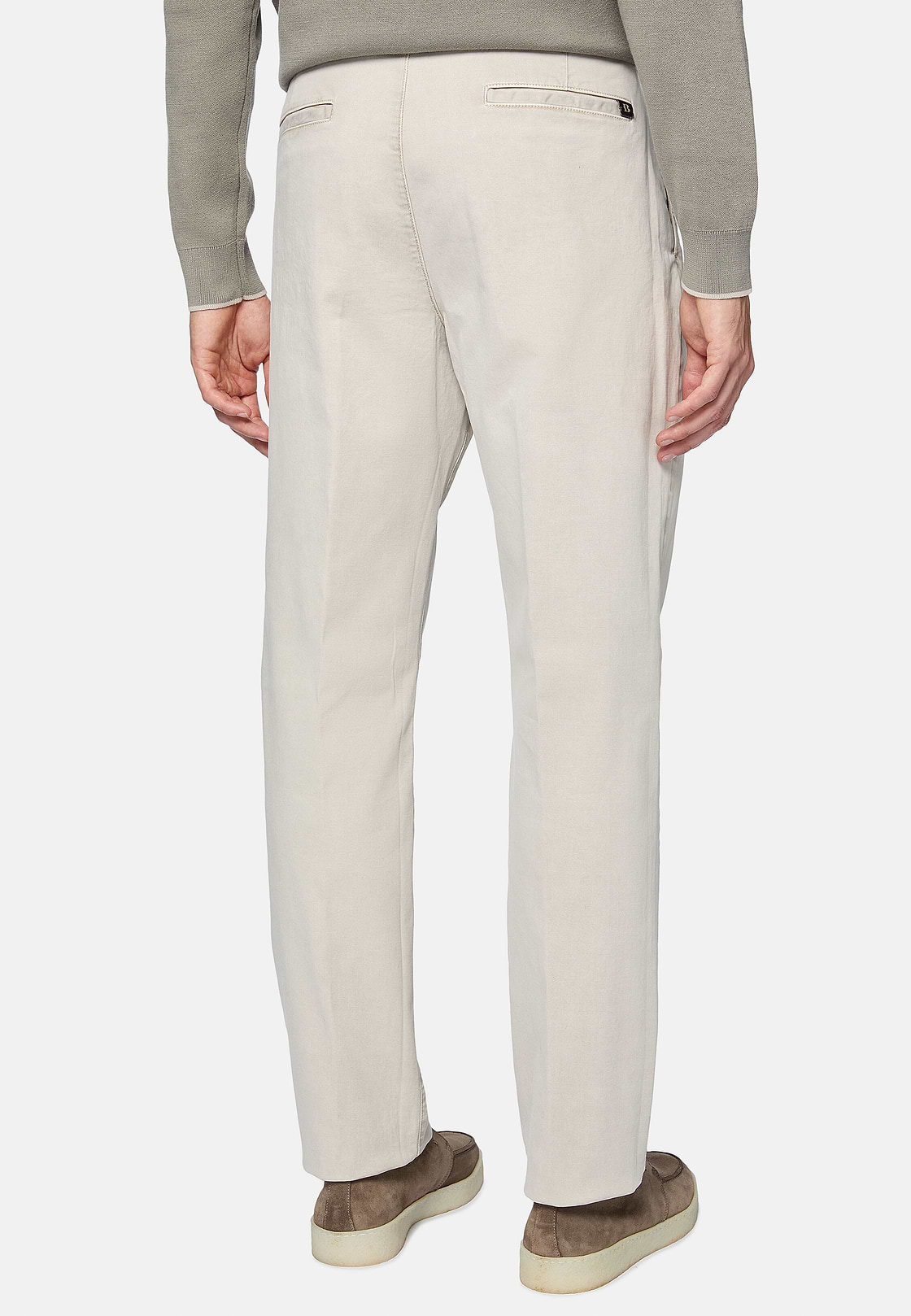 Stretch Cotton Gabardine Trousers, Sand, hi-res