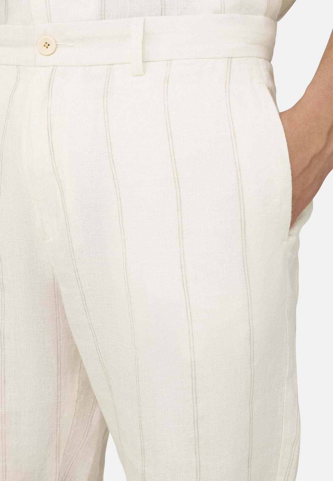 Bermudas in Linen, White, hi-res, 5