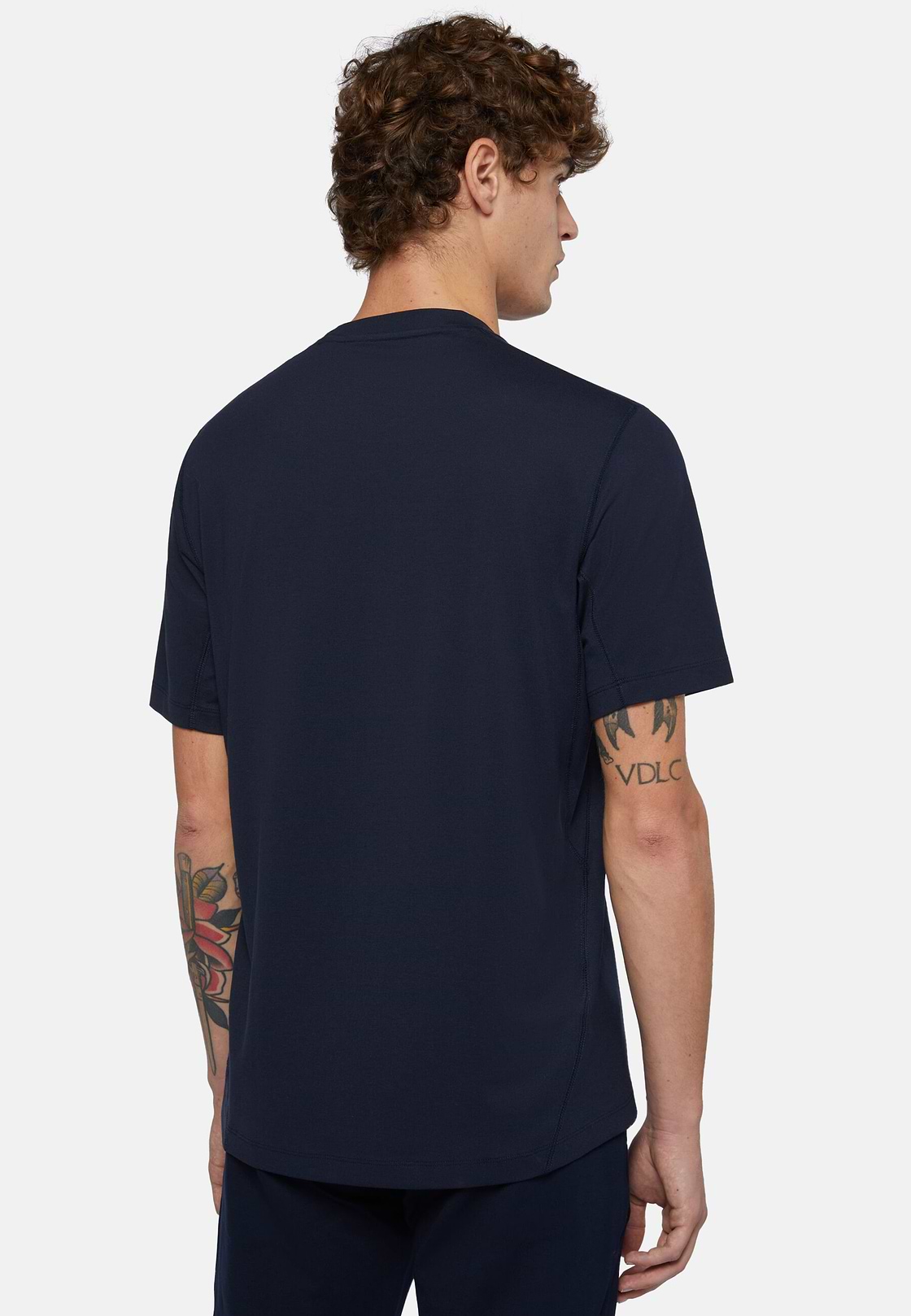 High-Performance Piqué Polo T-Shirt, Navy blue, hi-res