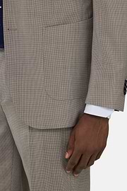 Micro Pattern Suit in Pure Wool, Taupe, hi-res