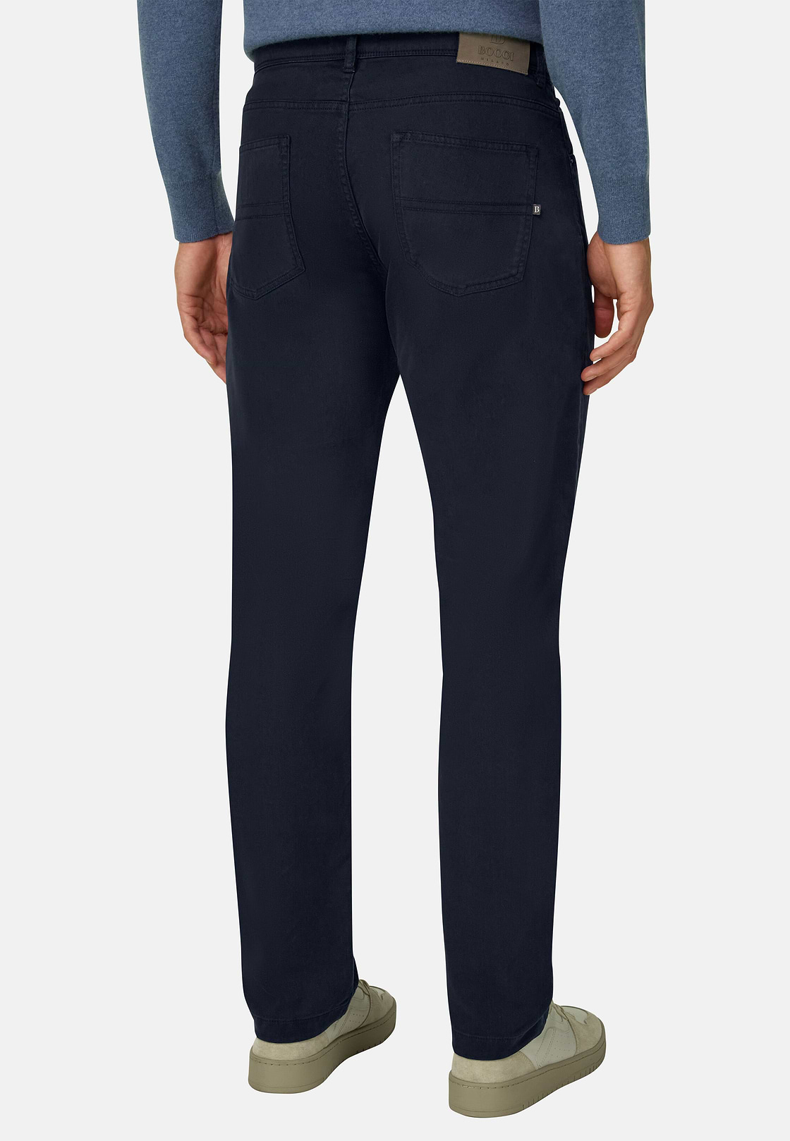Jeans in Katoen Tencel Elastisch, Navy blue, hi-res, 5