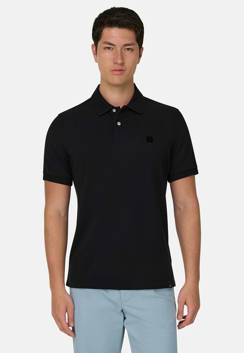 Polo En Piqué de Coton Coupe Classique, Noir, hi-res
