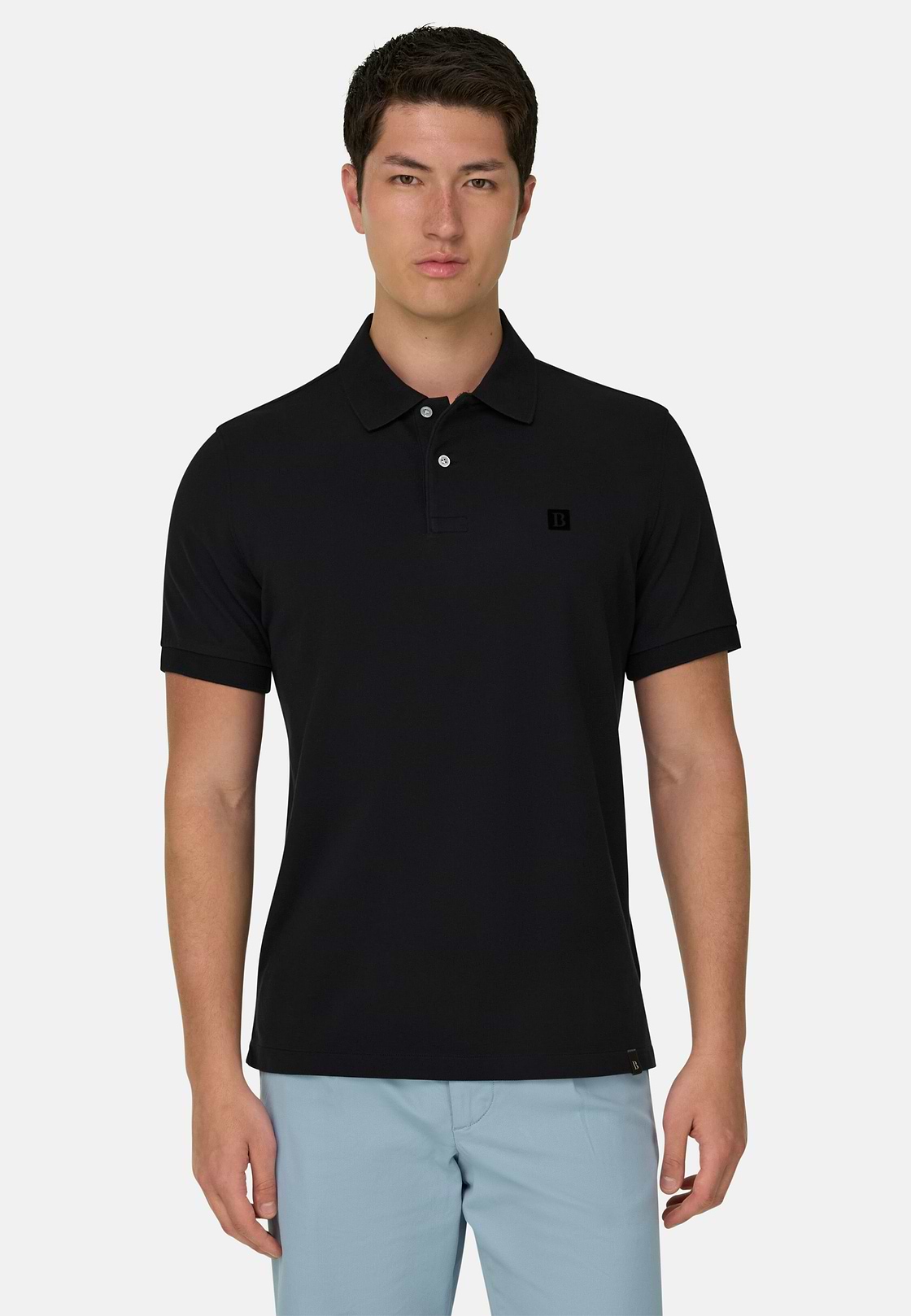Polo En Piqué de Coton Coupe Classique, Noir, hi-res, 1
