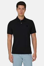 Polo En Piqué de Coton Coupe Classique, Noir, thumb, 1