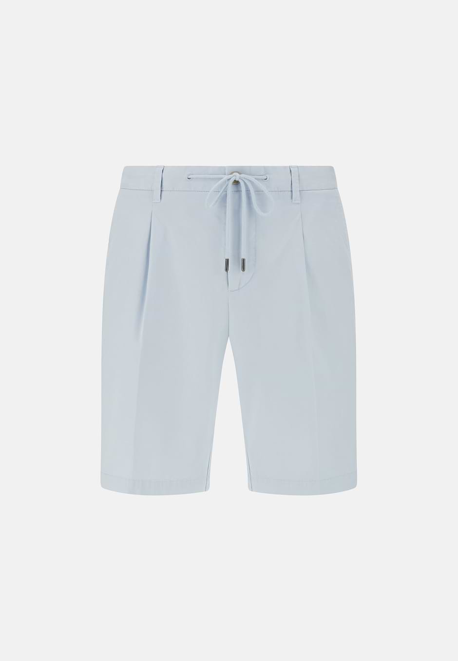 Stretch Cotton Summer Bermuda Shorts, Light Blue, hi-res