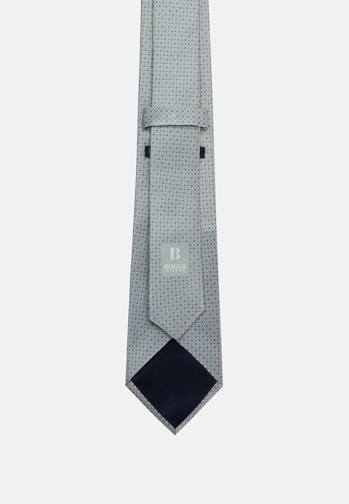 Corbata Ceremonia Microestampada De Seda, Gris, hi-res