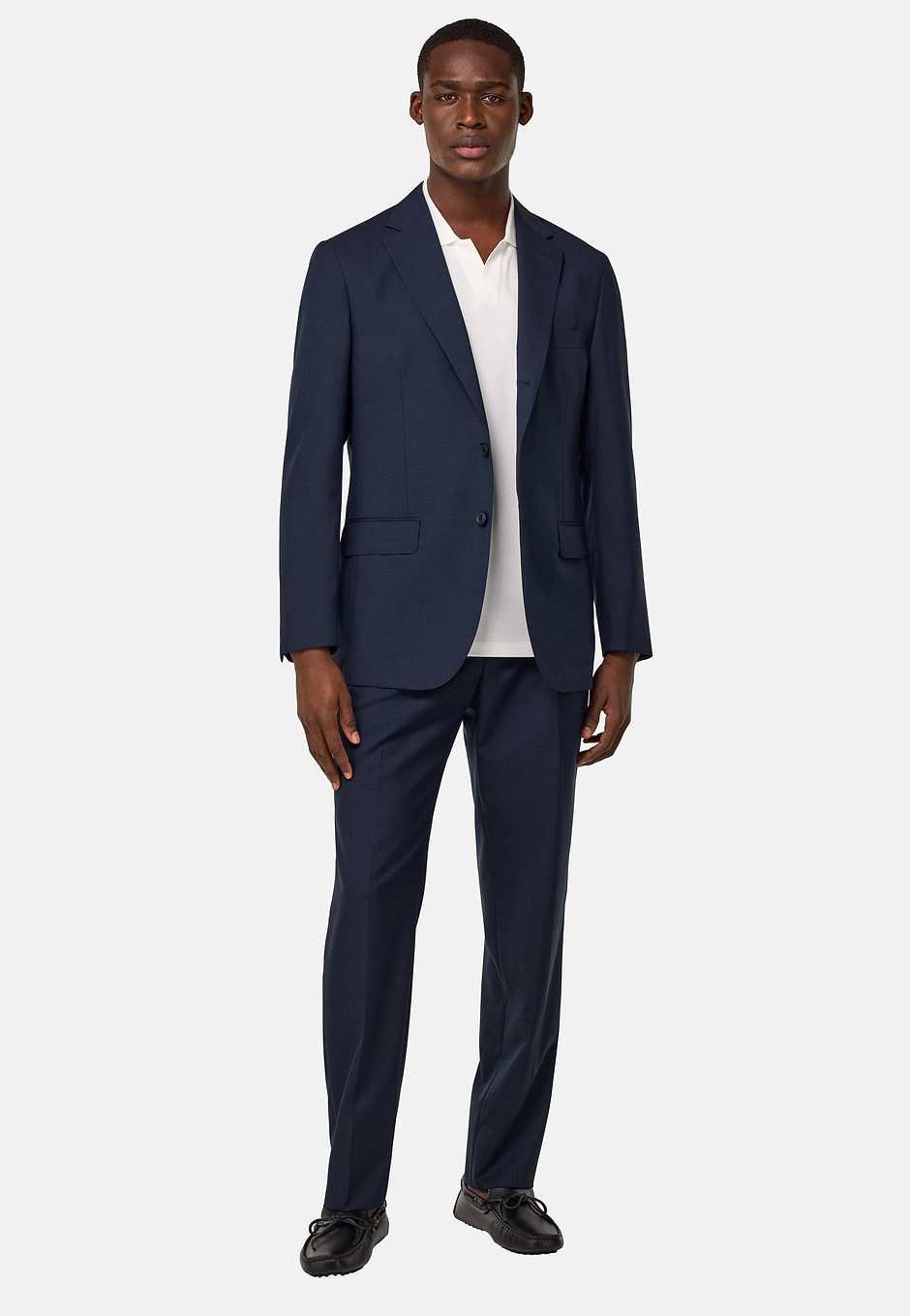 Costume Prince-De-Galles En Pure Laine Tropicale, bleu marine, hi-res