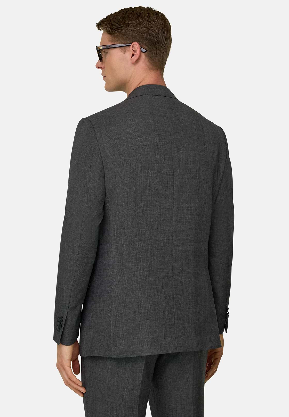 Prince Of Wales Wool Suit, Grey, hi-res, 3