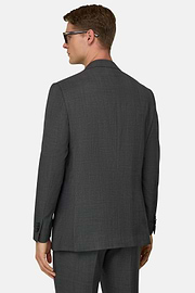 Prince Of Wales Wool Suit, Grey, thumb, 3