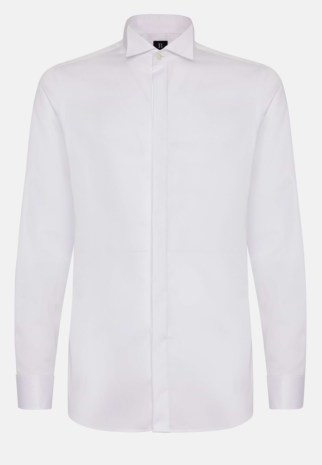 Slim Fit Baumwollsatinhemd, Weiß, hi-res, 6