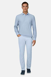 Polo Aus Japanischem Jersey, Hellblau, thumb, 1