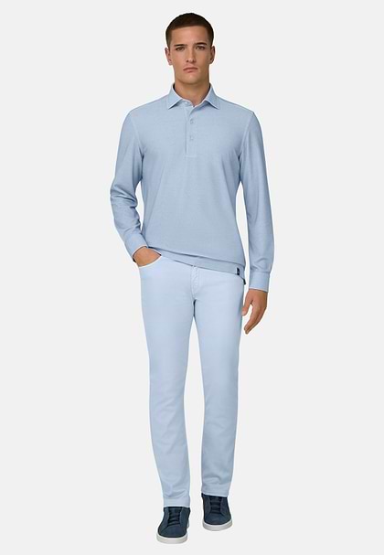 Men's SAKURA, Light Blue | Japanese Jersey Polo Shirt