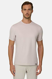 T-Shirt aus diagonalem Baumwollmisch-Jersey B Tech, Sand, thumb, 1