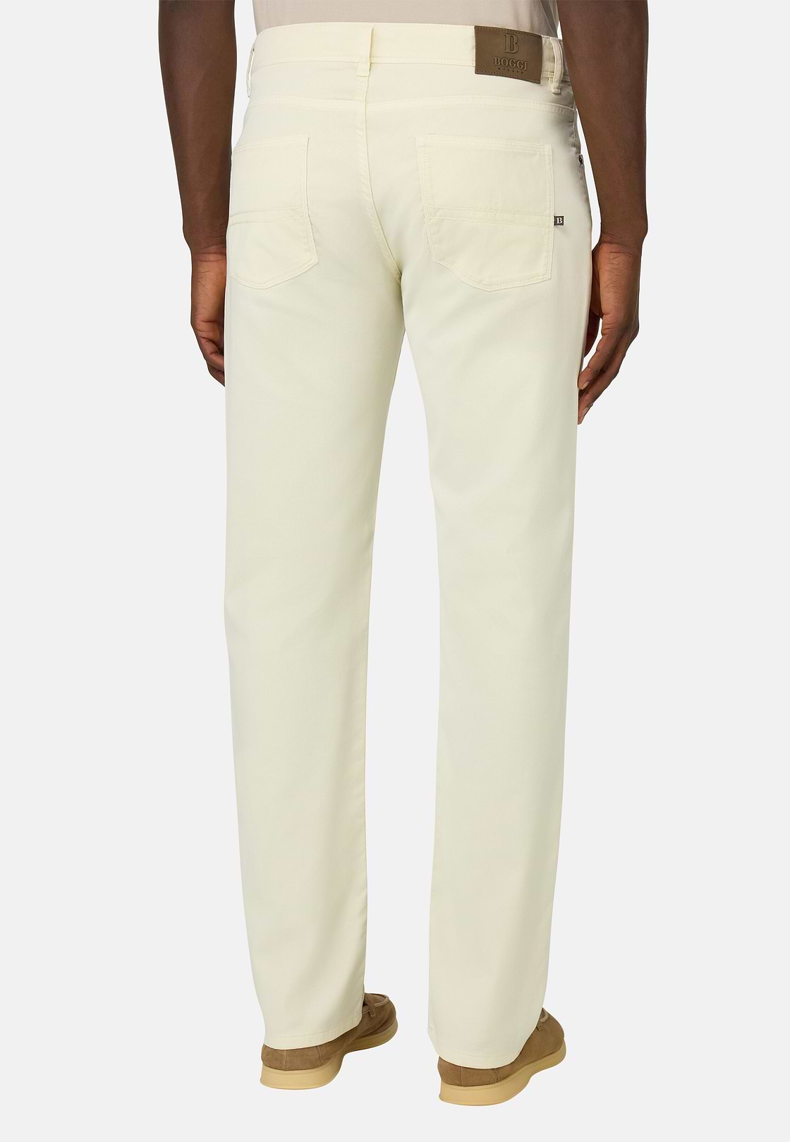 Jean En Coton Tencel Extensible, Jaune, hi-res