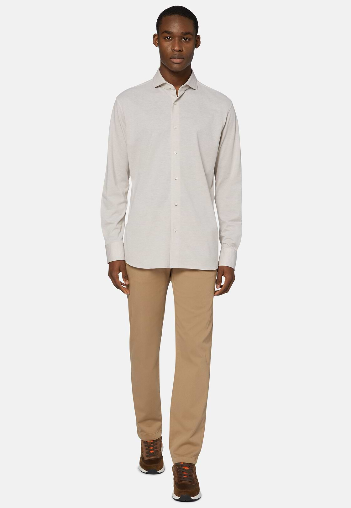 Polo Chemise en Piqué, Beige, hi-res