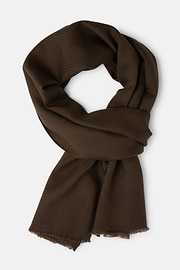 Herringbone Wool Scarf, Brown, hi-res