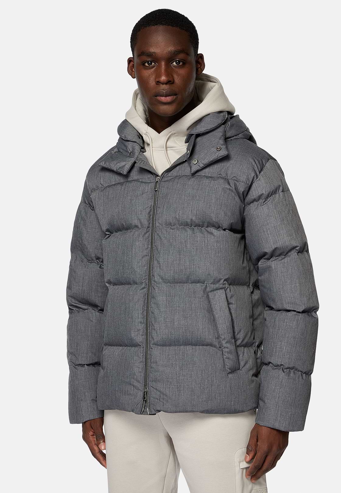 Men s Bomber Jacket In Technical Fabric With Goose Down Boggi Milano