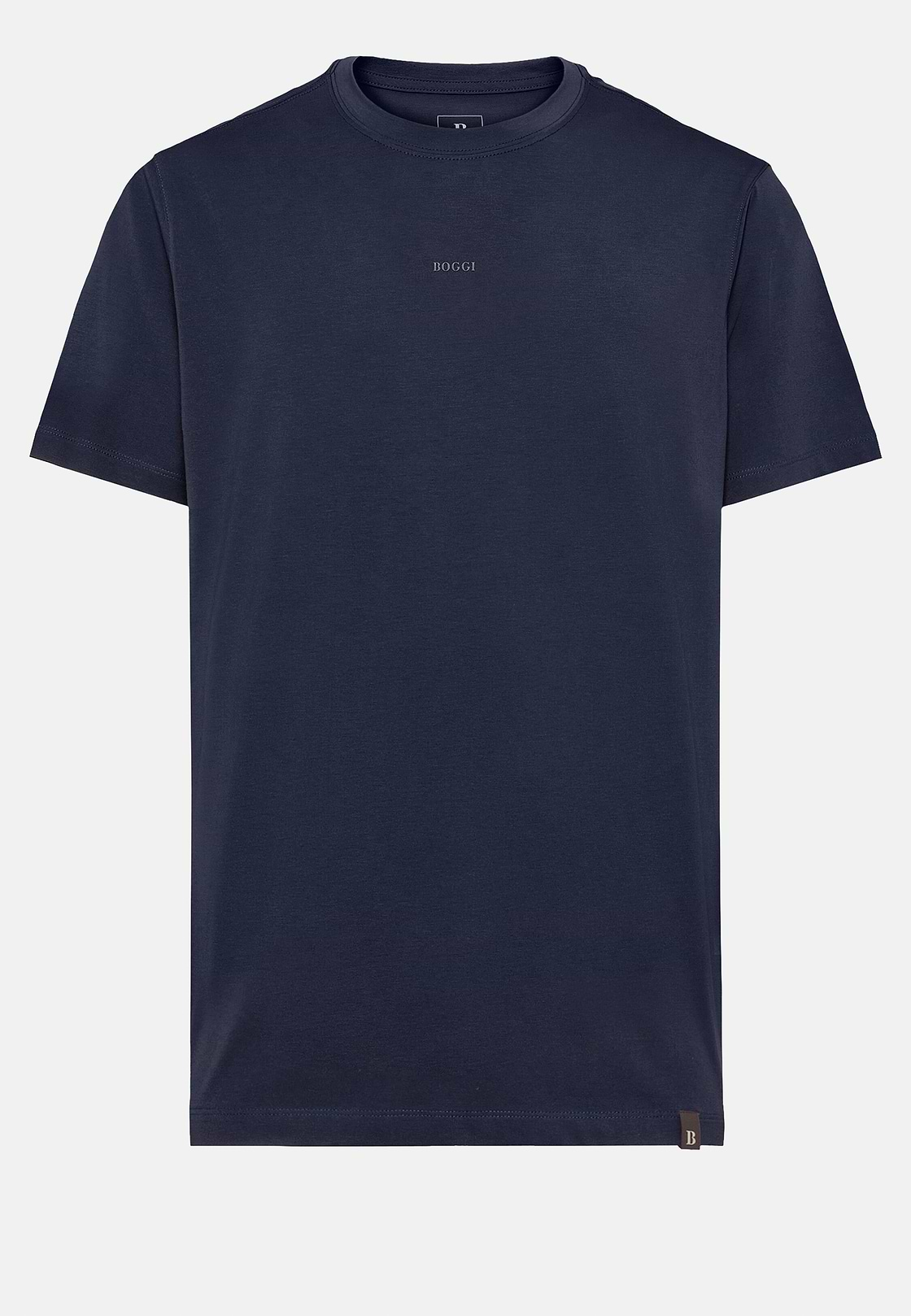 T-Shirt In Stretch Supima Cotton, Navy blue, hi-res