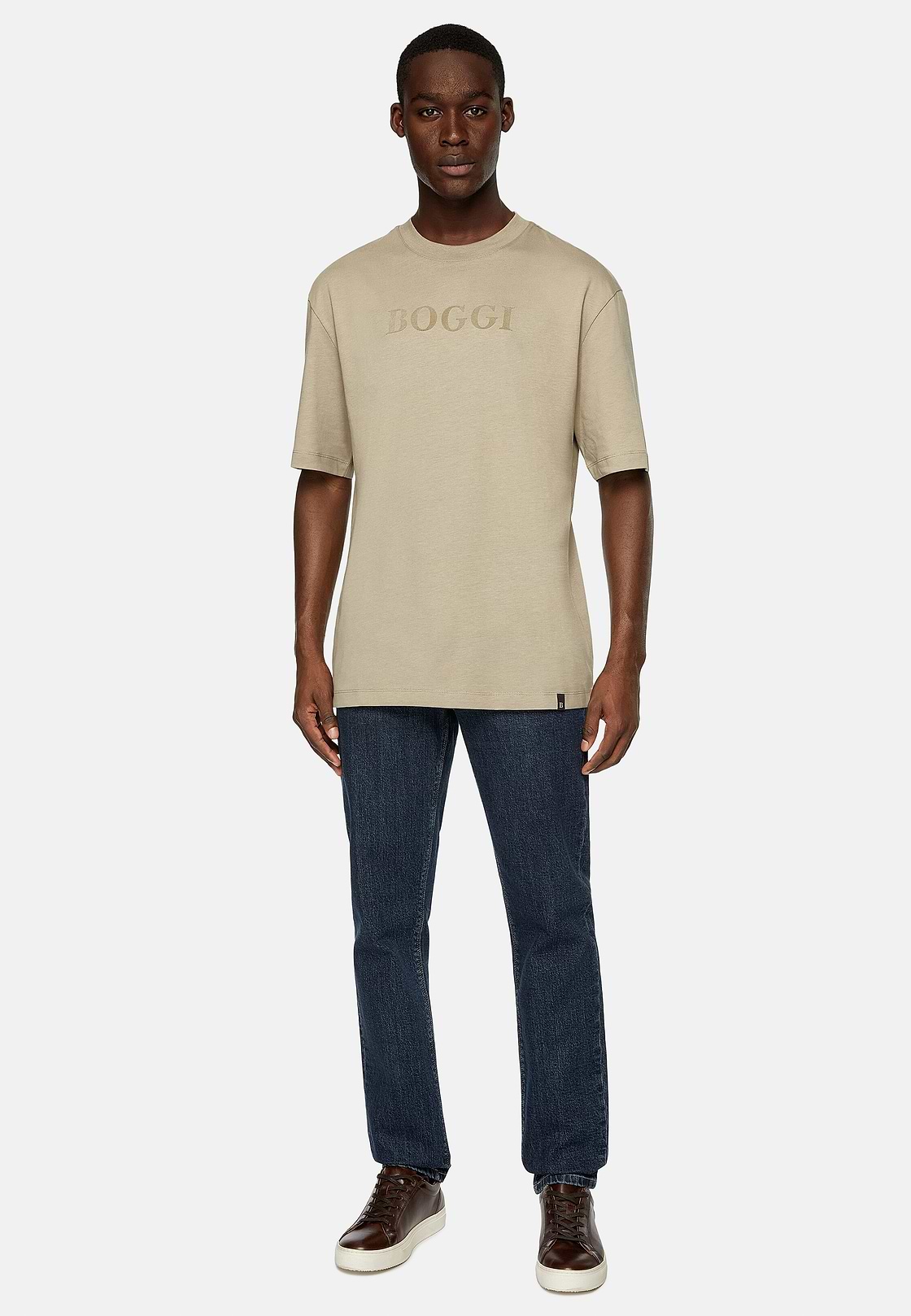 Camiseta de algodón, Taupe, hi-res