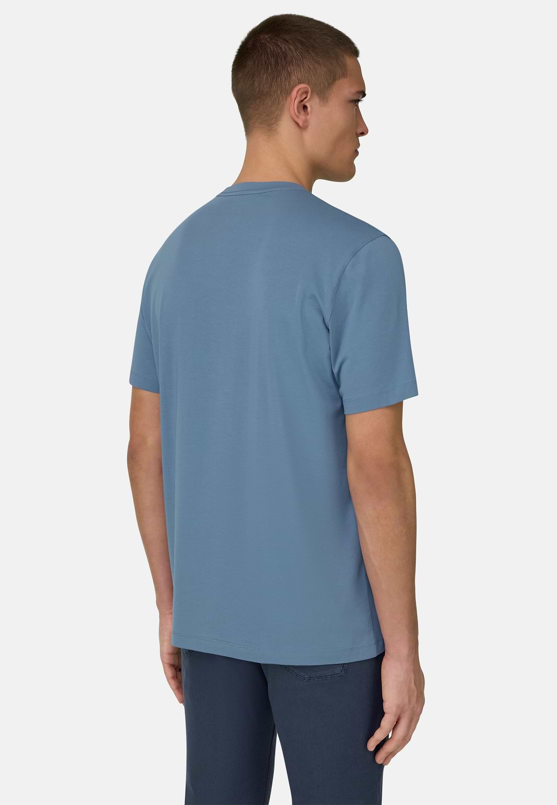 Camiseta De Algodón Supima Elástico, Azul claro, hi-res, 3