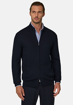Full-Zip Jumper in Merino Wool
