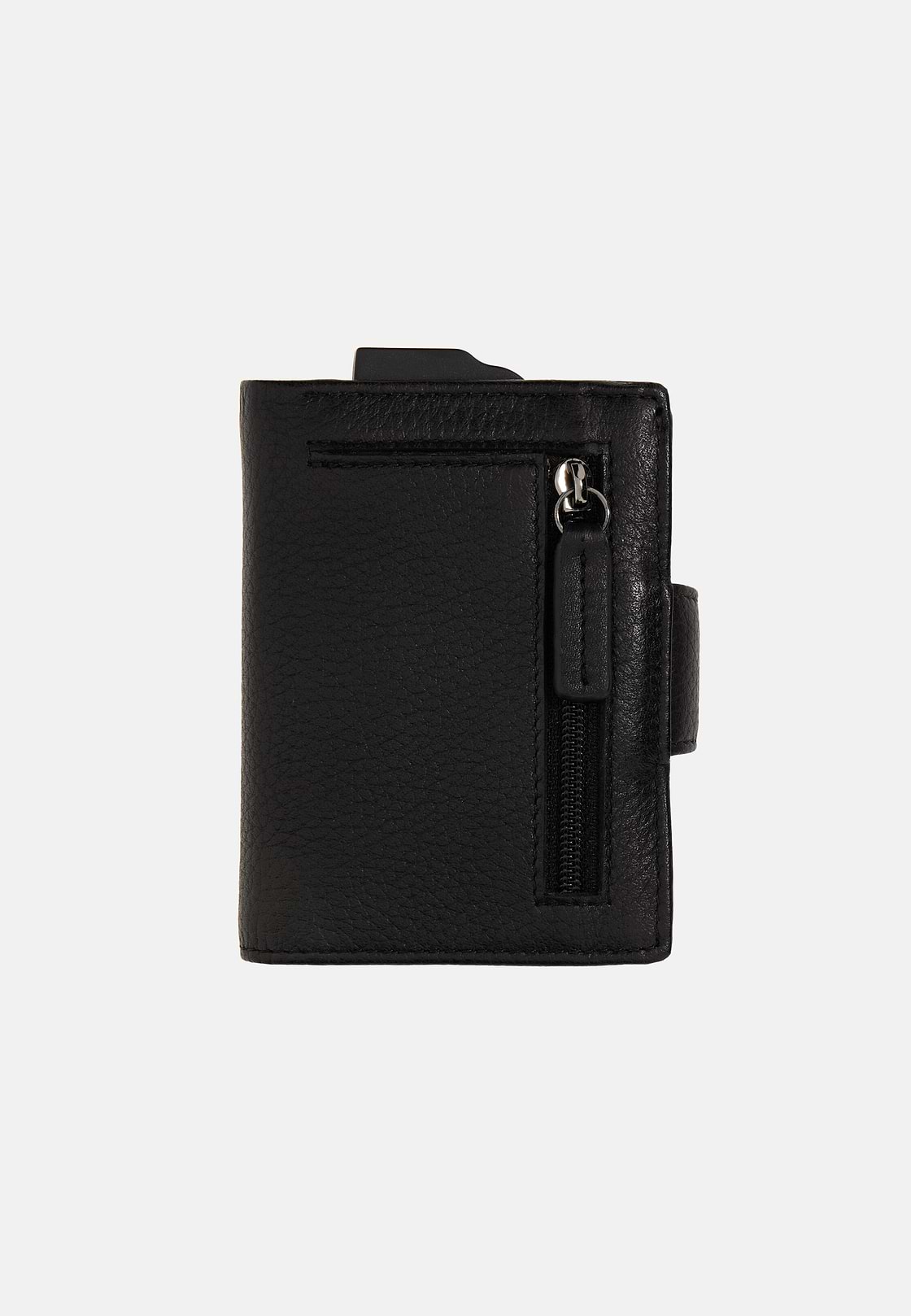 Leather Credit Card Holder, Black, hi-res
