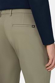 Pantalon En Coton Tencel Extensible, Vert, thumb, 4