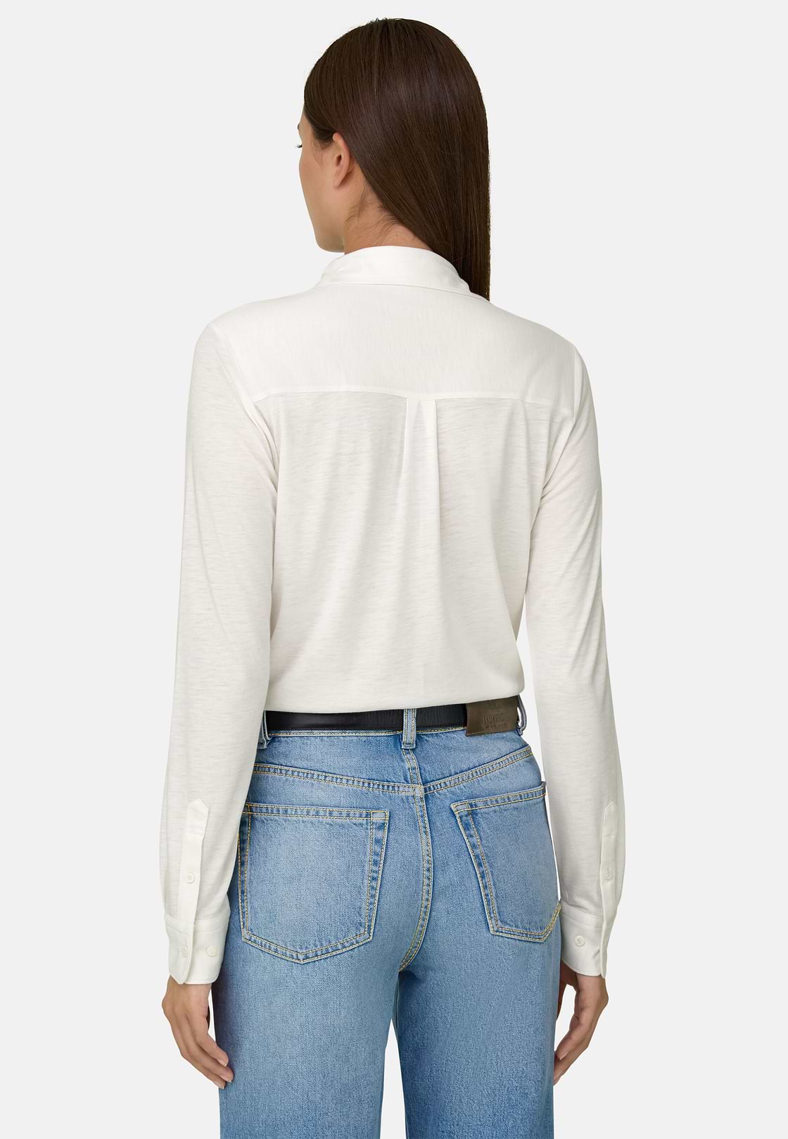 Polo Shirt in Jersey, White, hi-res, 4