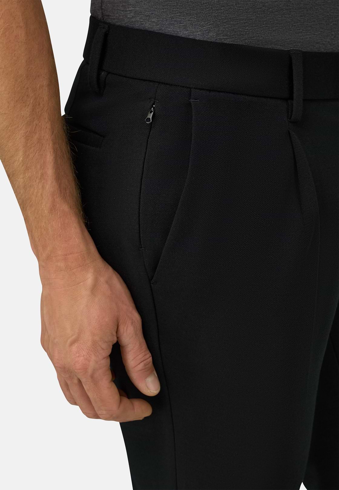 Hose aus technischer Wolle B Tech, Schwarz, hi-res, 3