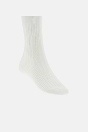 Gerippte Socken, Weiß, thumb, 1