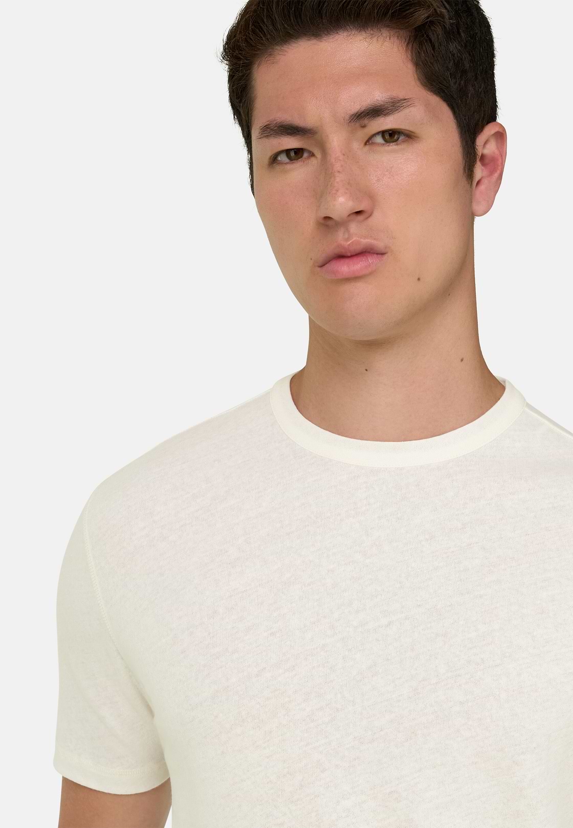 T Shirt Cotton Linen, White, hi-res, 4