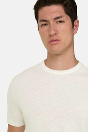 T Shirt Cotton Linen, White, thumb, 4
