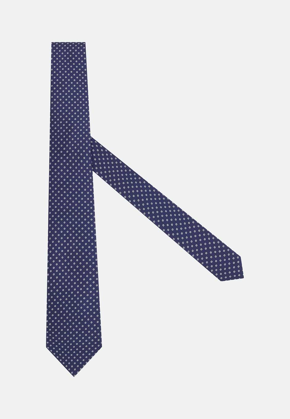 Seidenkrawatte Mit Punktemuster, Navy blau, hi-res