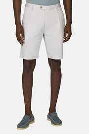 Bermuda En Coton Tencel Extensible, La glace, hi-res