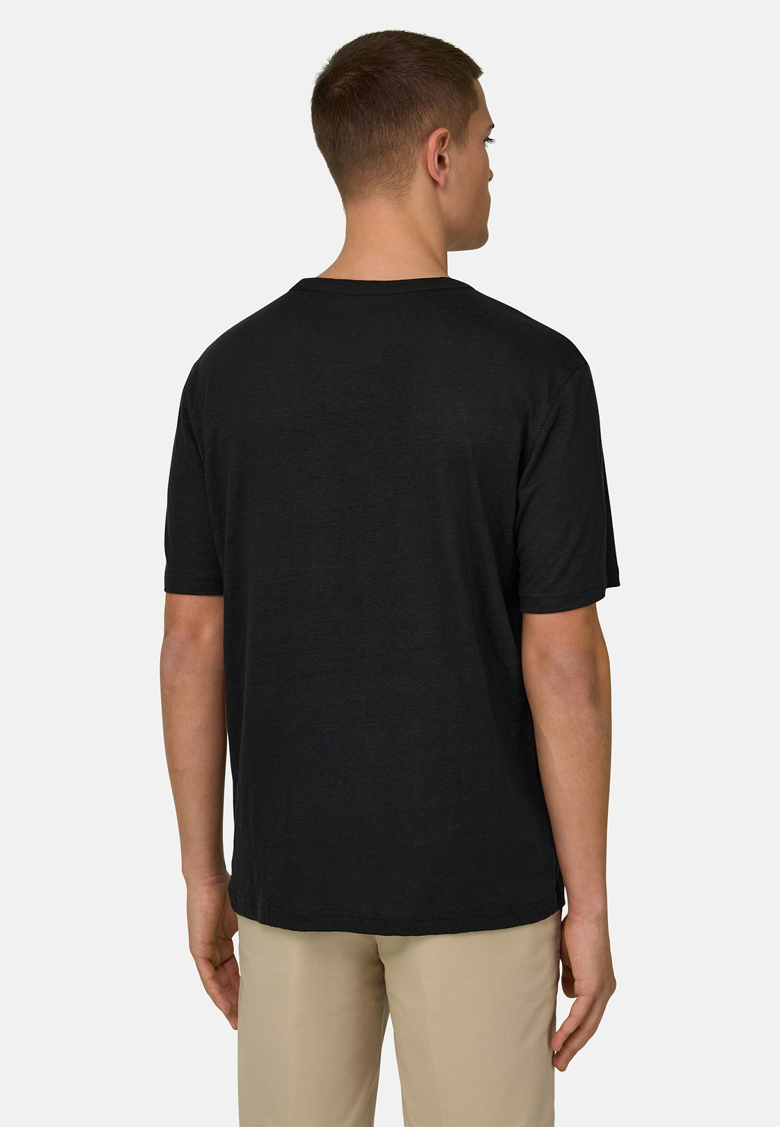 T-shirt En Jersey De Lin Extensible, Noir, hi-res, 3