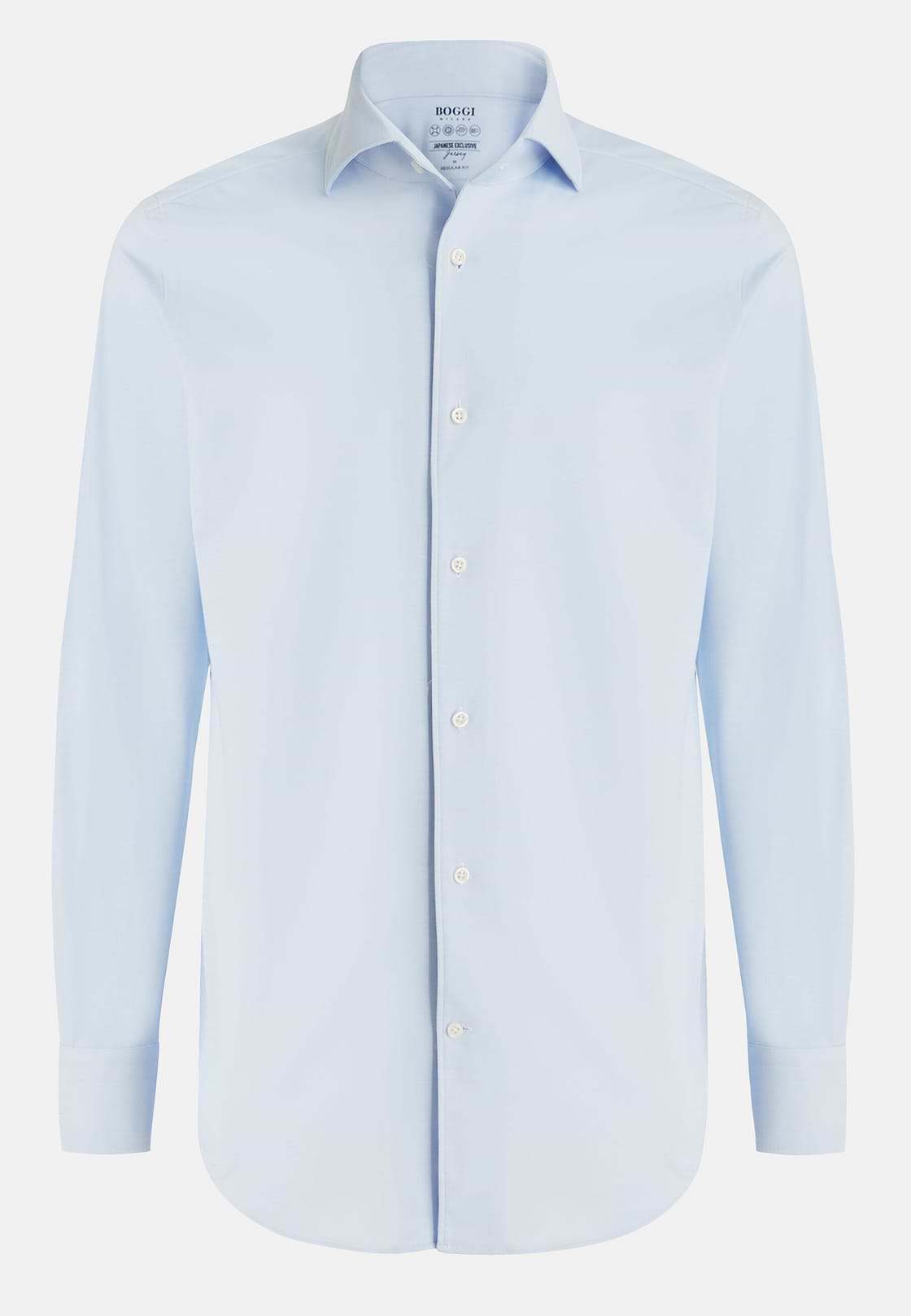 Camisa Estilo Polo De Punto Jersey Japonés Corte Regular, Azul claro, hi-res