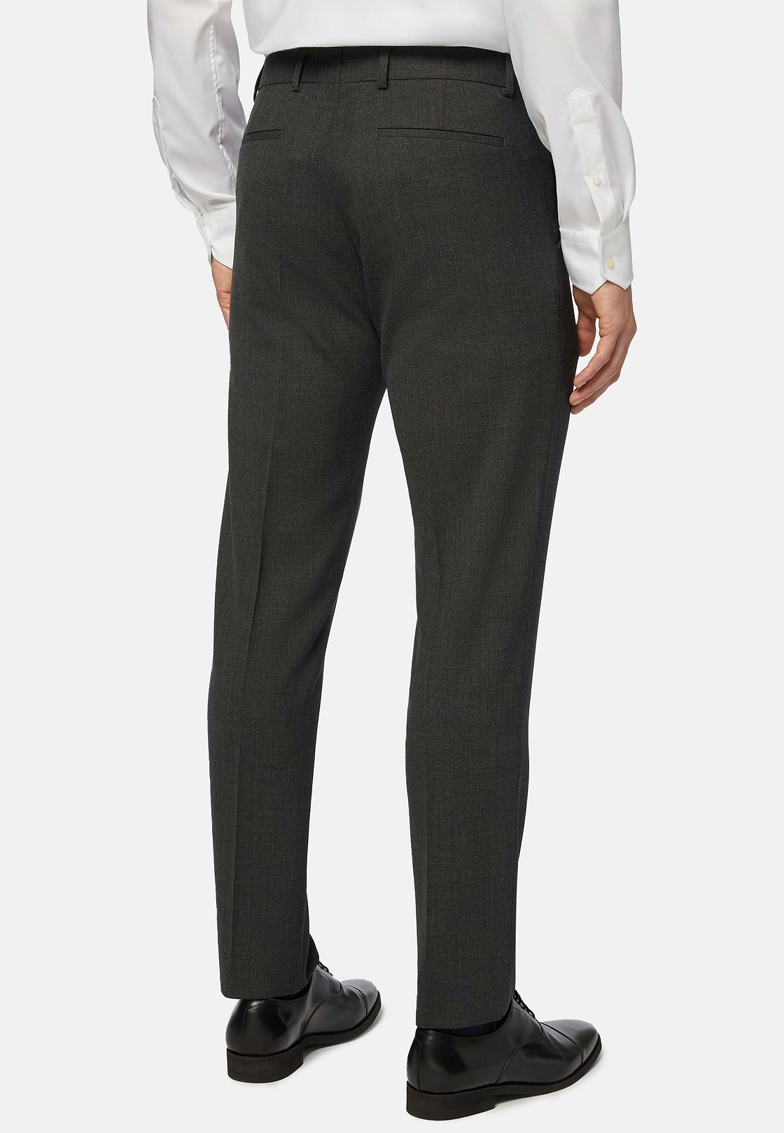 Trousers in Pure Wool Travel, Grey, hi-res