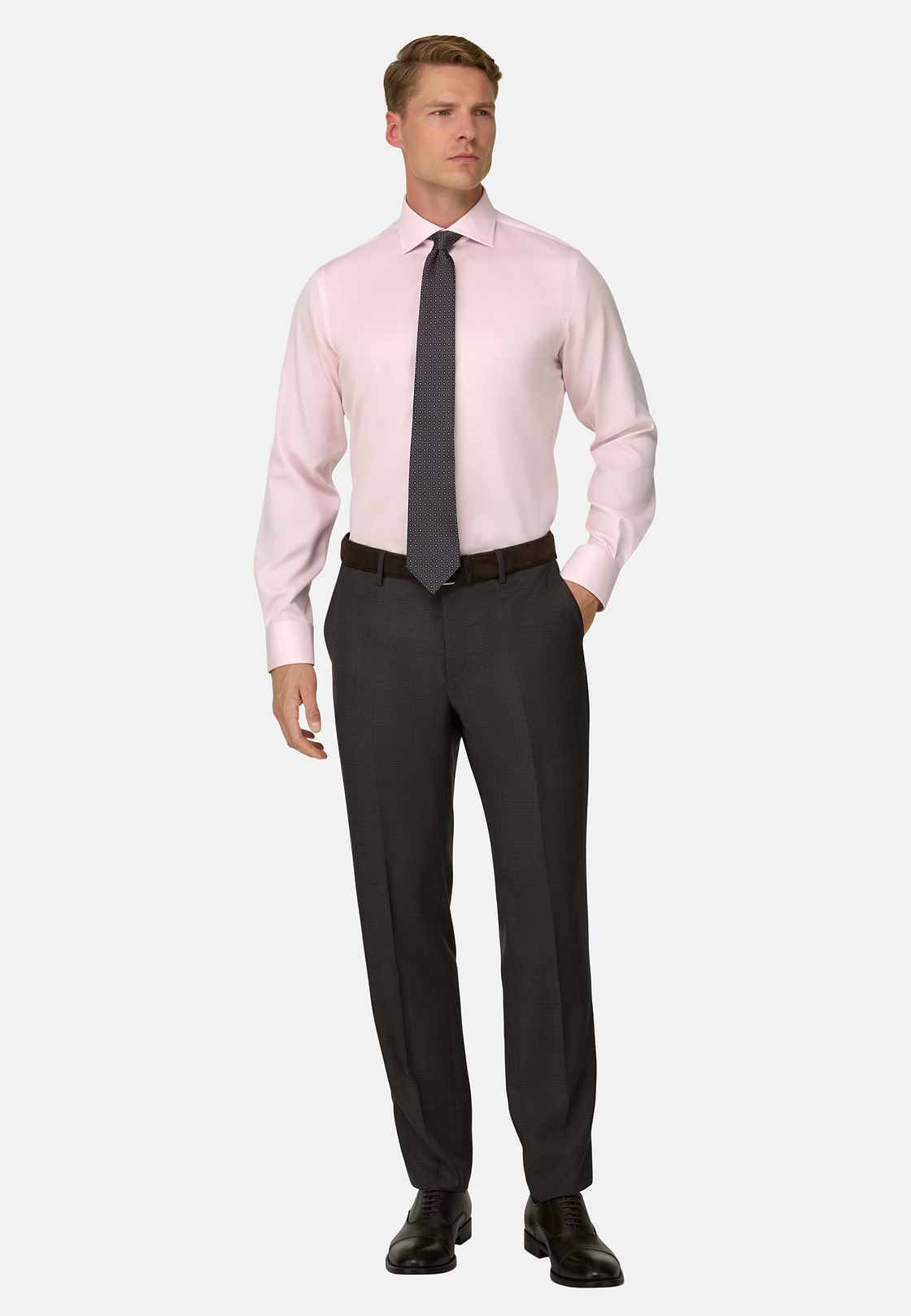 Checked Cotton Non-Iron Regular Fit Shirt, Pink, hi-res, 2