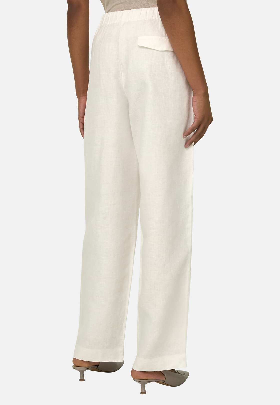 Linen Trousers, White, hi-res, 3