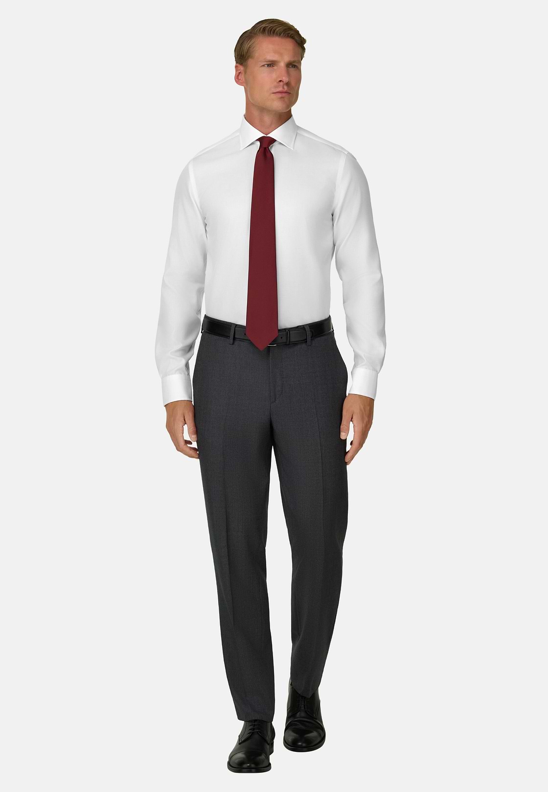 Slim Fit Cotton Twill Shirt, White, hi-res, 2
